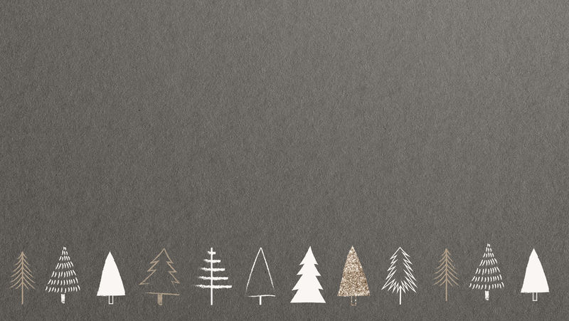 黑色背景博客横幅上的金银圣诞树装饰品