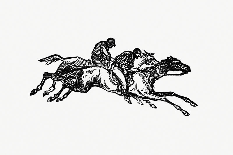 复古欧洲风格插图以赛马骑师为特色