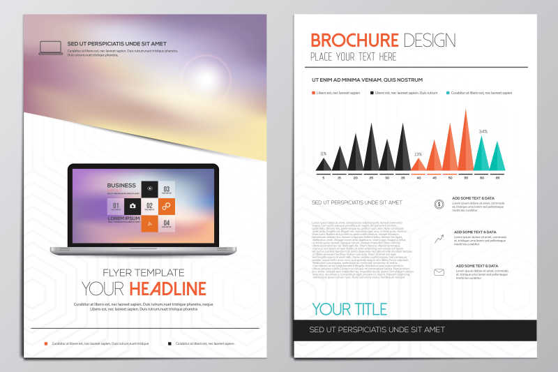 信息技术主题册子封面矢量设计模板