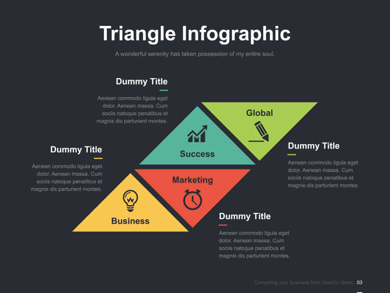 创意三角框矢量创意商业幻灯片信息图表展示模板