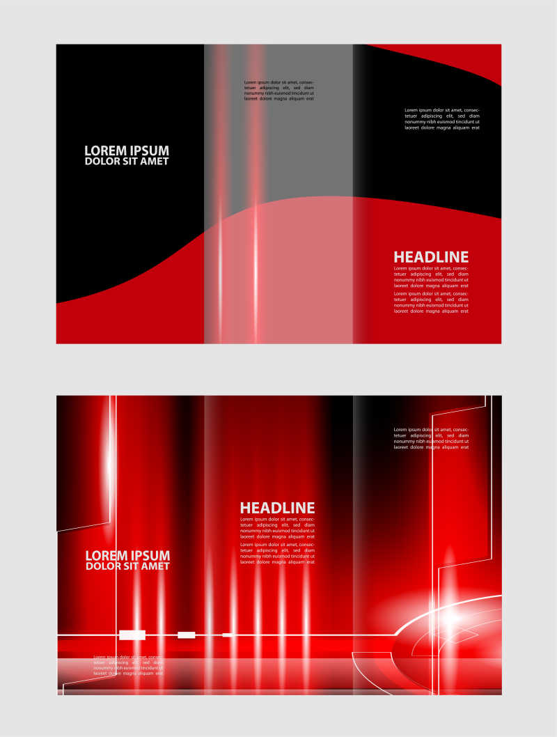 矢量的红色商业宣传手册设计模板