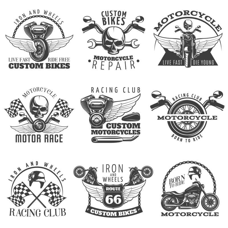 摩托车矢量商标设计