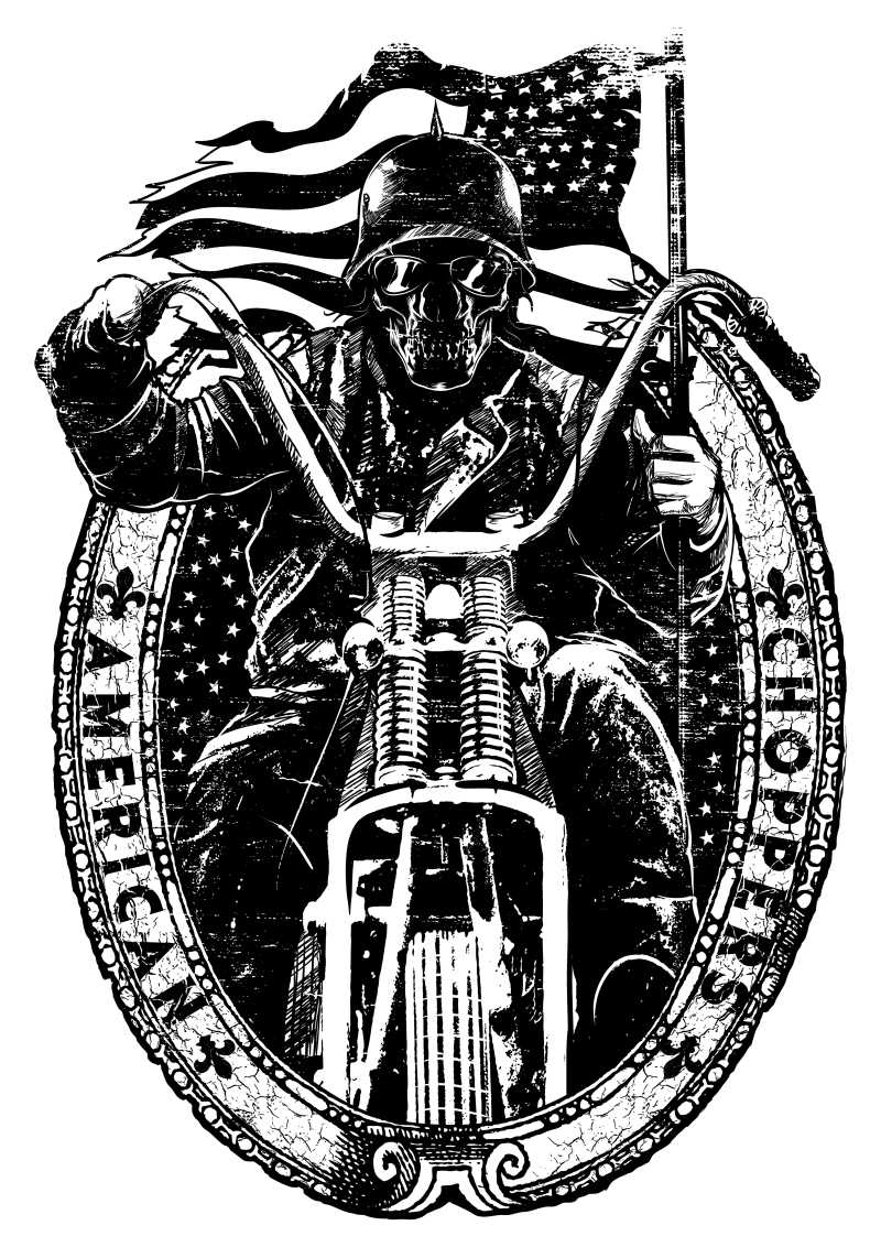 矢量的黑色摩托车商标设计