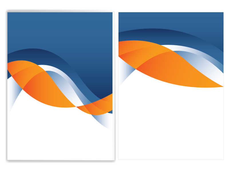 蓝色橙色波纹创意矢量商业设计模板
