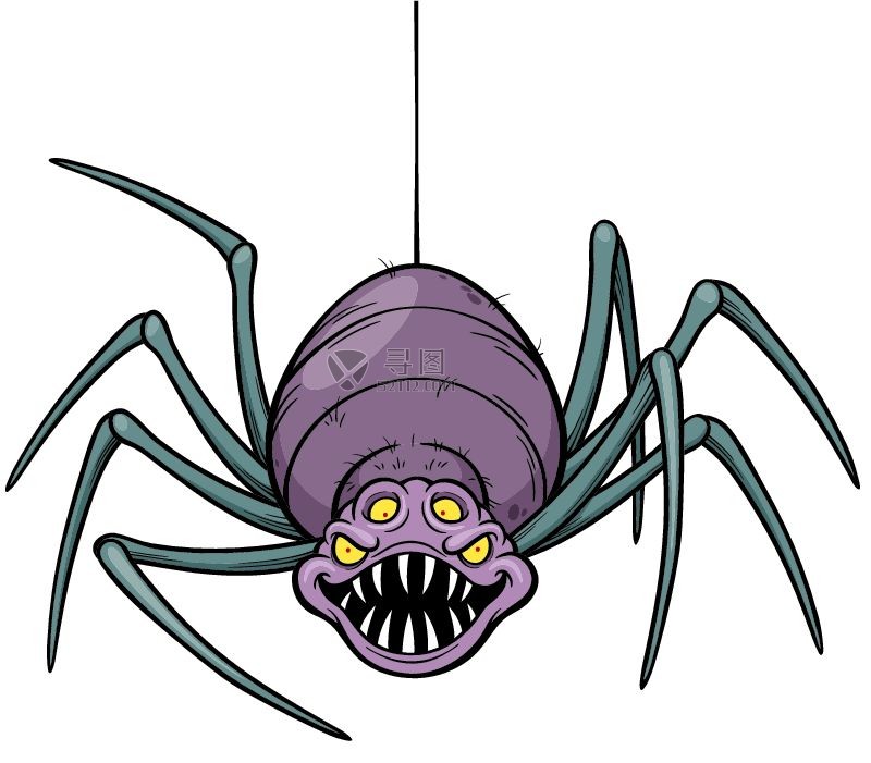 矢量卡通蜘蛛插画素材