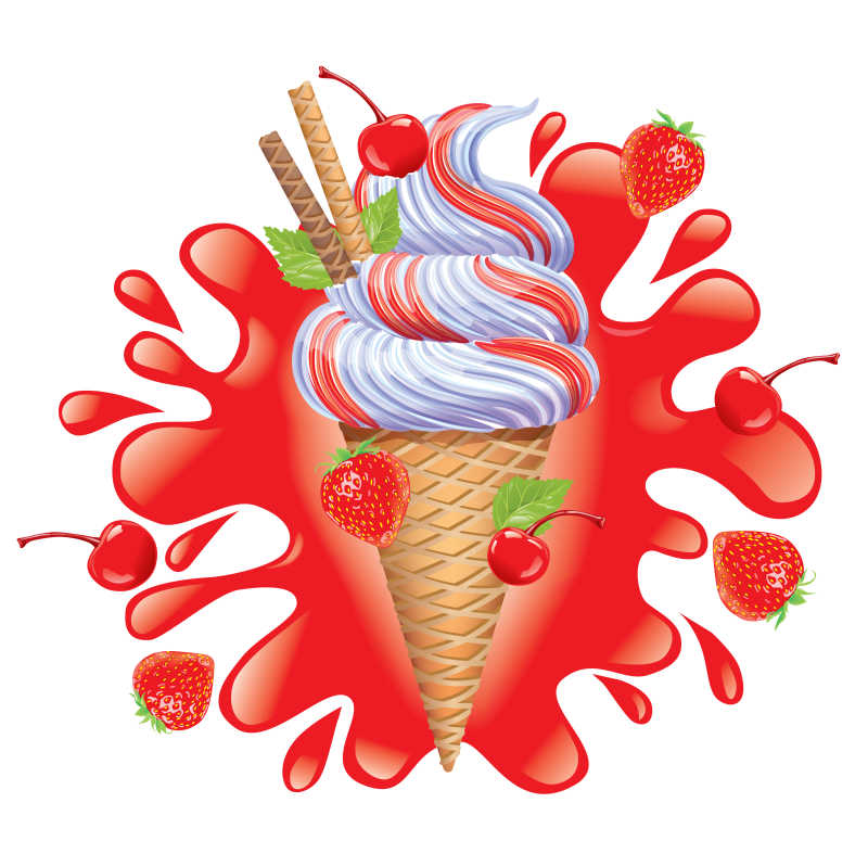 美味的冰淇淋矢量插图