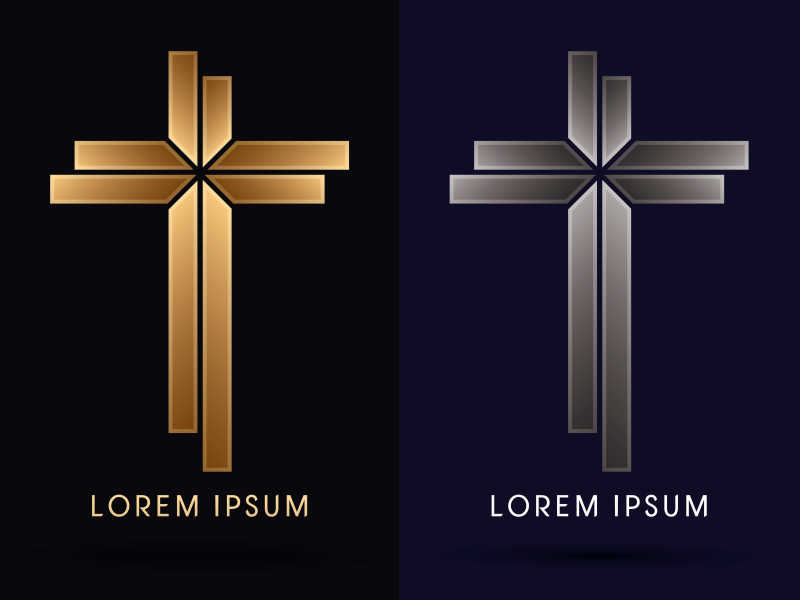 抽象十字架的矢量标志设计