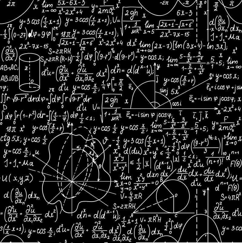 黑板上的矢量数学公式背景