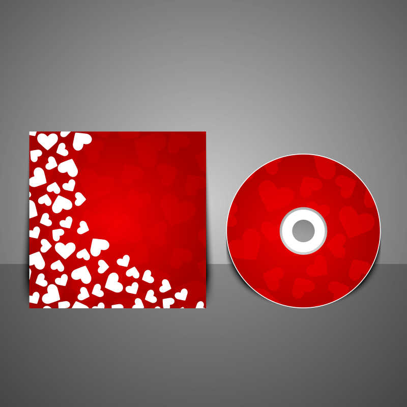 矢量的红色光盘封面设计模板