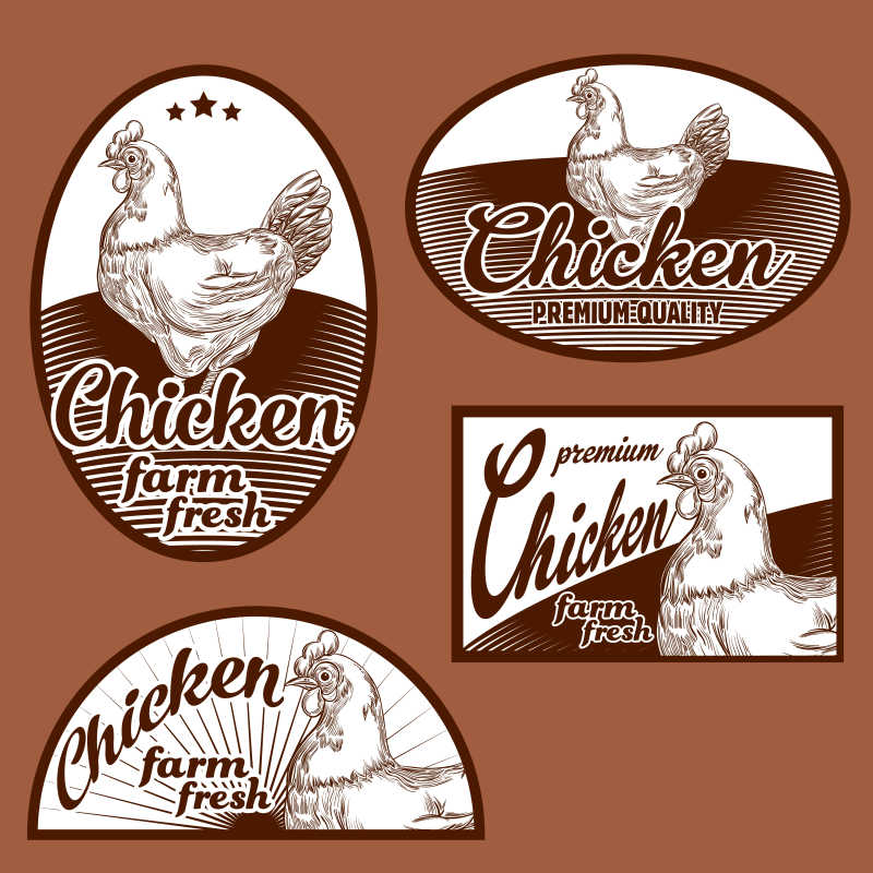 单色矢量养鸡场图标设计