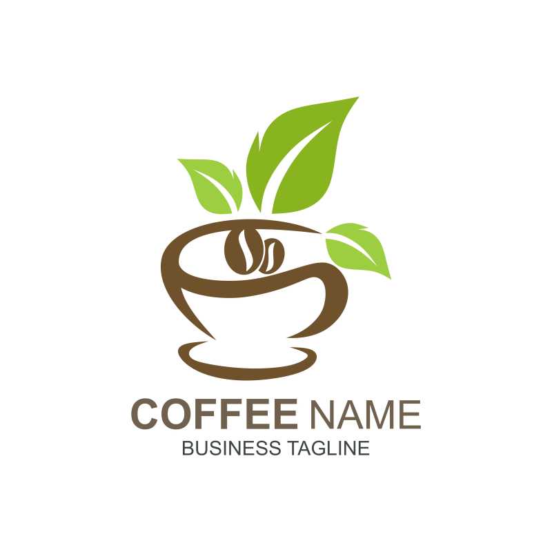 创意咖啡商标矢量设计模板