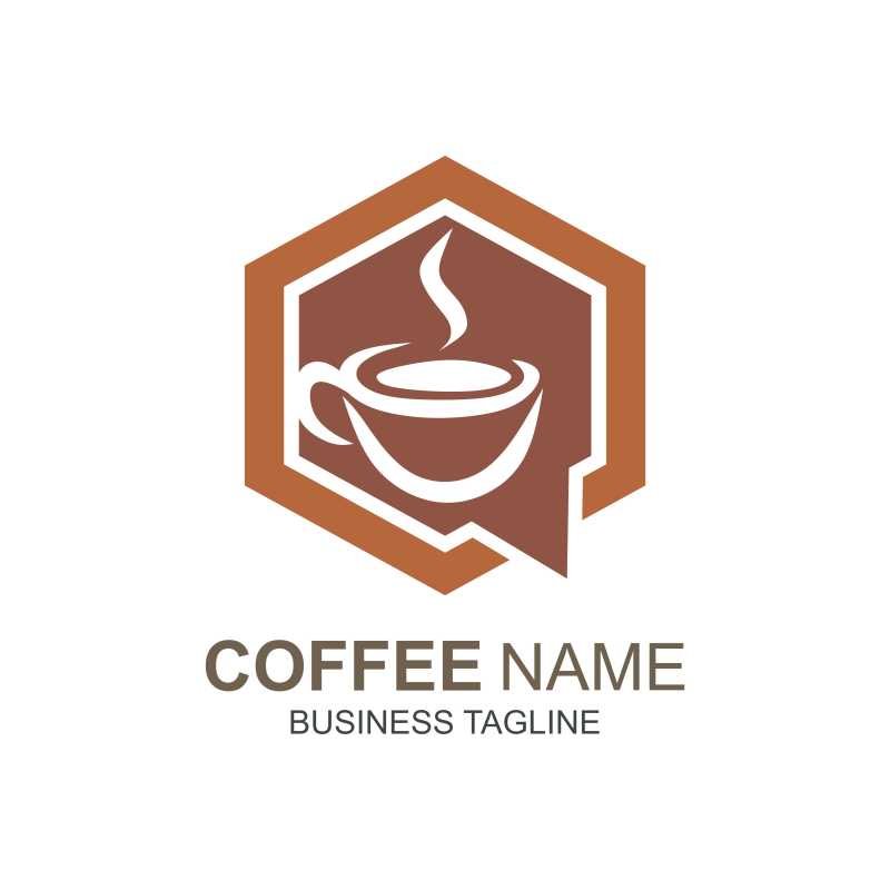 矢量的咖啡主题商标设计