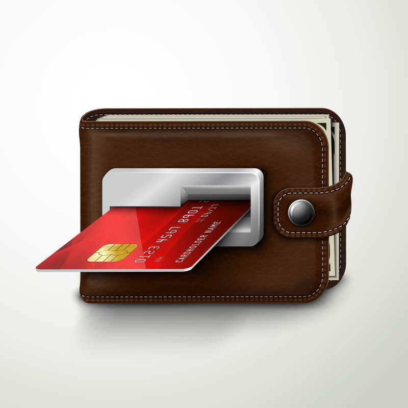 刷信用卡消费概念矢量背景