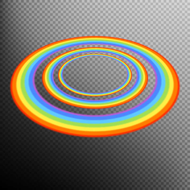 透明背景上的矢量圆形彩虹