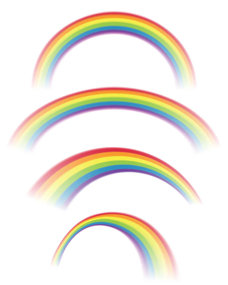 不同方位的矢量彩虹