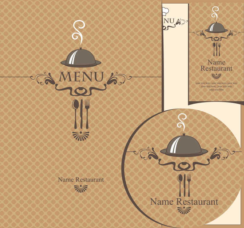 餐厅菜单的矢量模板