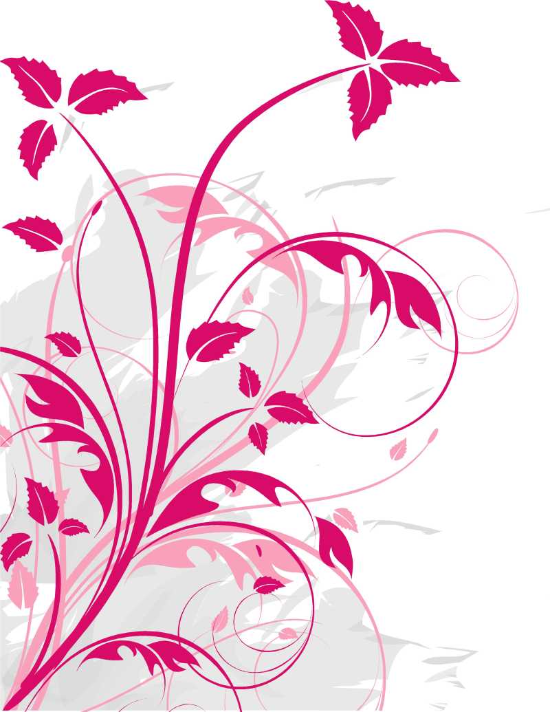 粉红花卉矢量插图背景