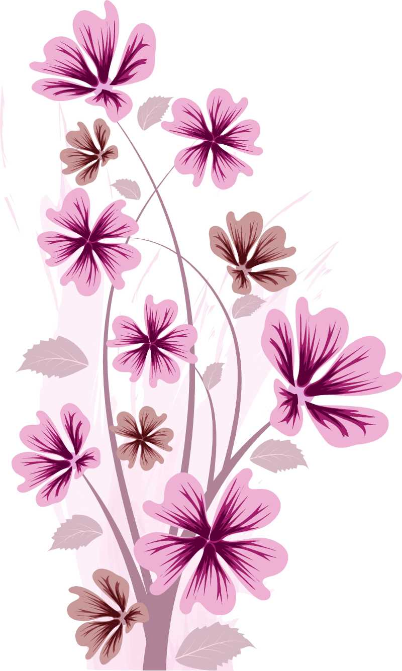 粉红的漂亮手绘花朵插画背景