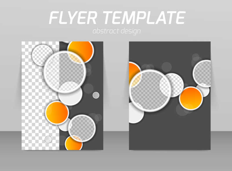 灰色和橙色的圆形的矢量商业宣传设计模板