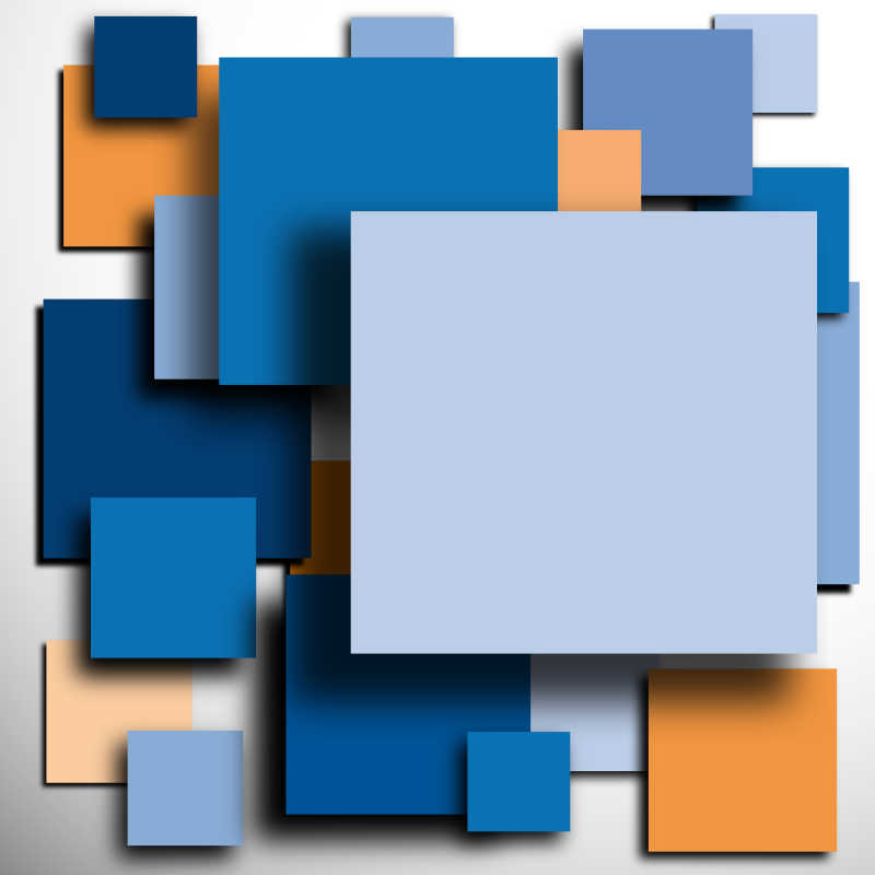 矢量创意蓝色橙色正方形抽象背景