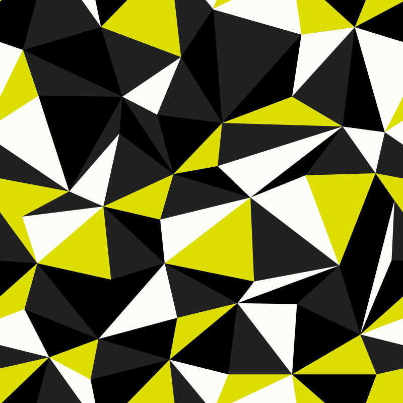 矢量黑黄相间三角形无缝图案背景 
