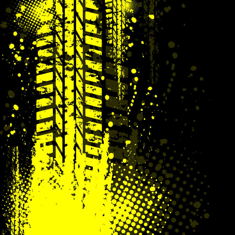 黄色轮胎图案的矢量设计元素