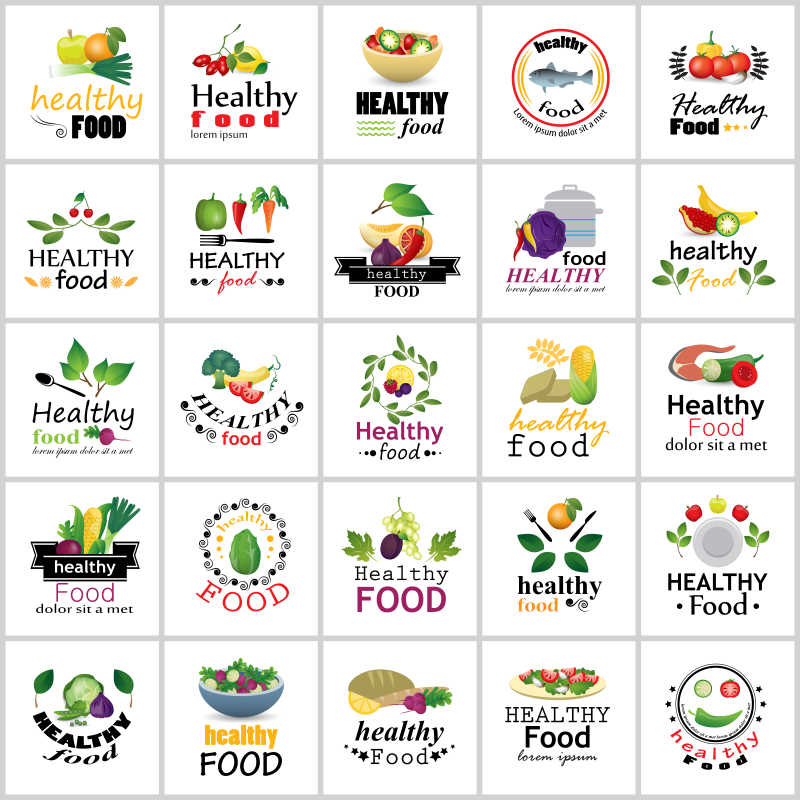矢量健康食品图标设计