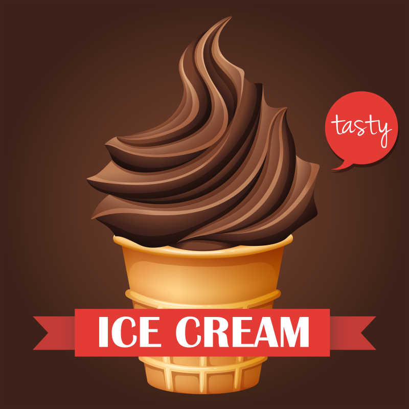 巧克力冰淇淋图标矢量图