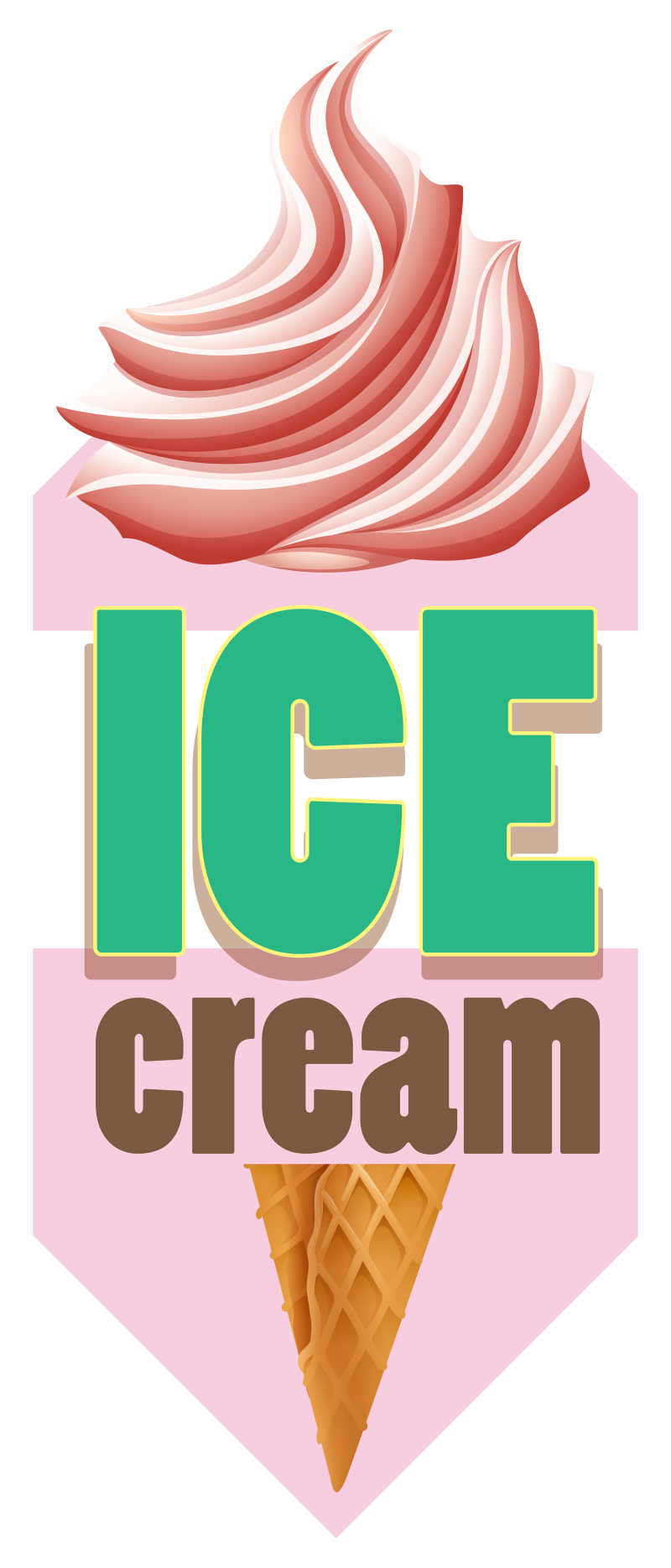 冰淇淋创意矢量插图