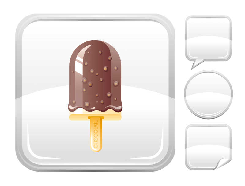 矢量巧克力冰淇淋的图标设计