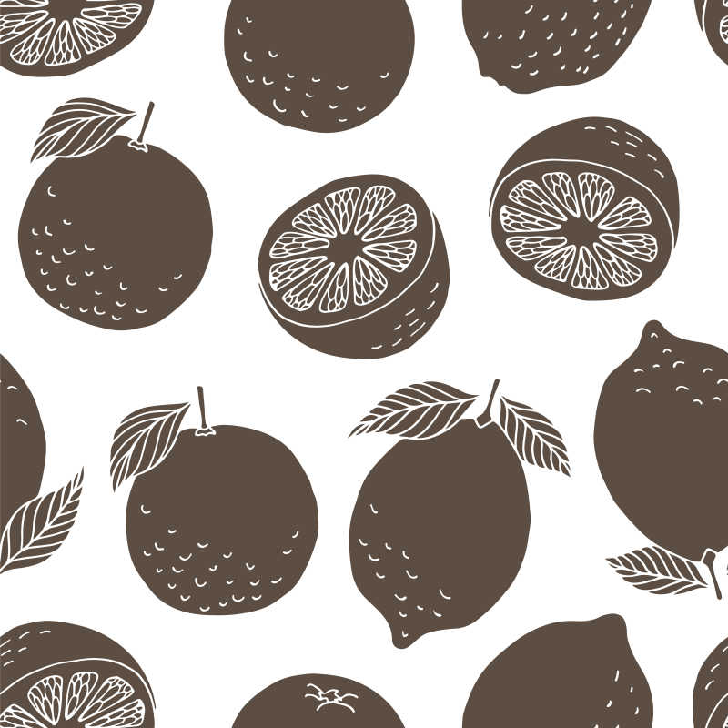 无缝矢量柠檬和柑橘图案的插图背景