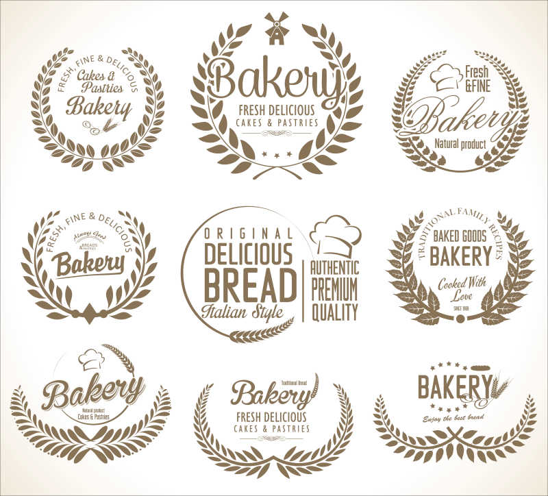 面包房矢量创意图标设计