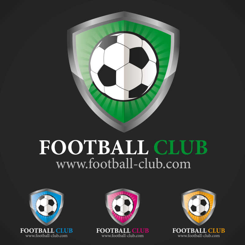 创意足球俱乐部标志设计矢量图