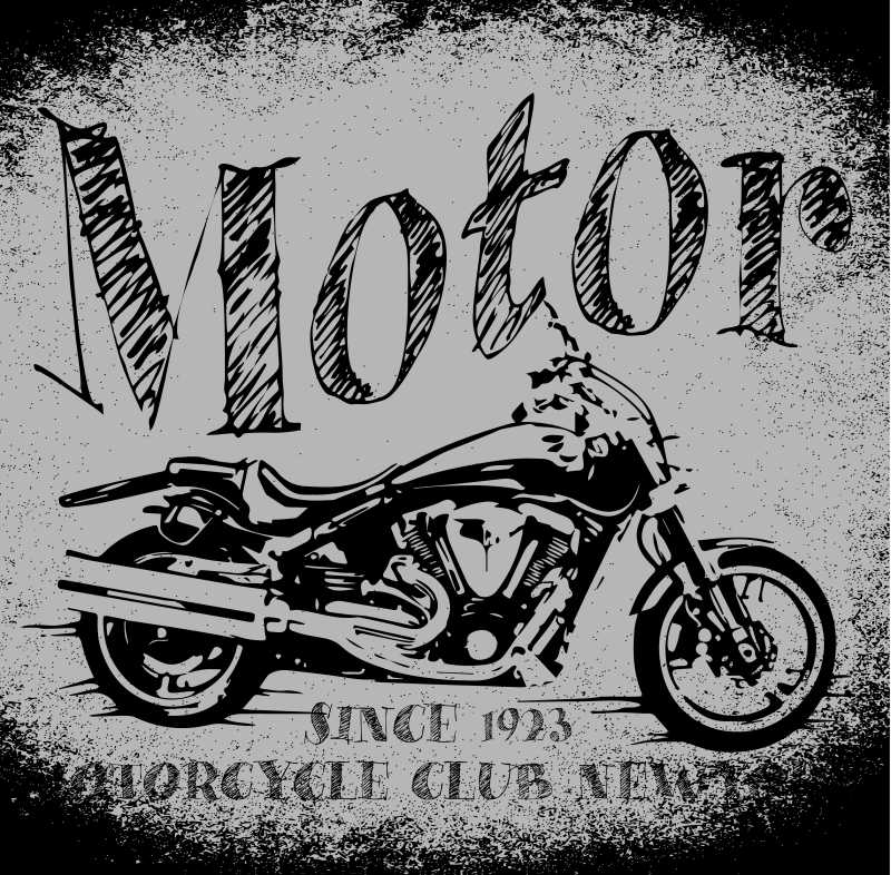 摩托车比赛创意矢量海报