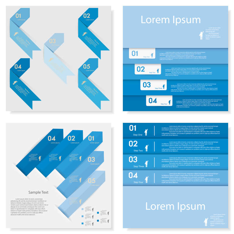 蓝色矢量信息分析图标表创意设计模板元素