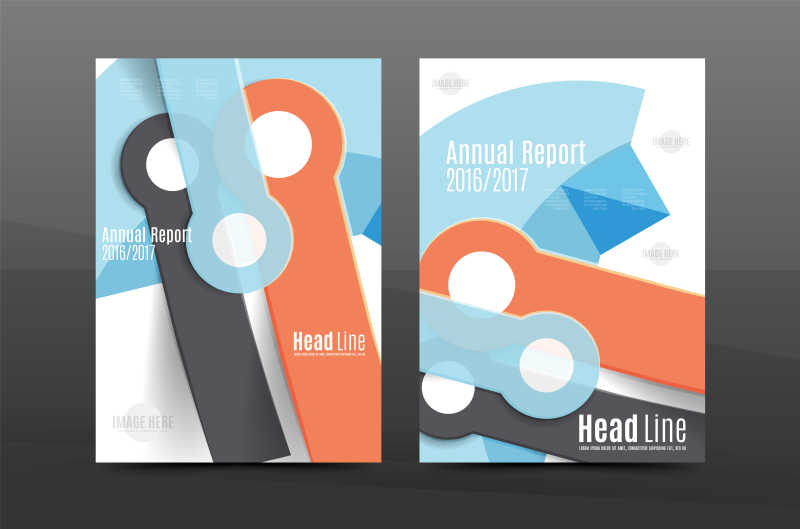 矢量三色组合的现代宣传手册设计模板