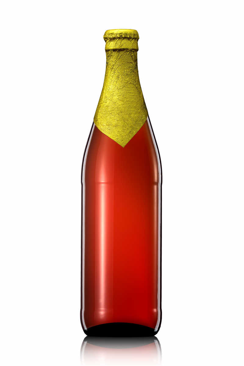 红色的香槟酒瓶