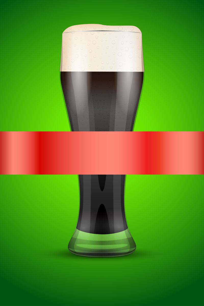 绿色背景啤酒海报