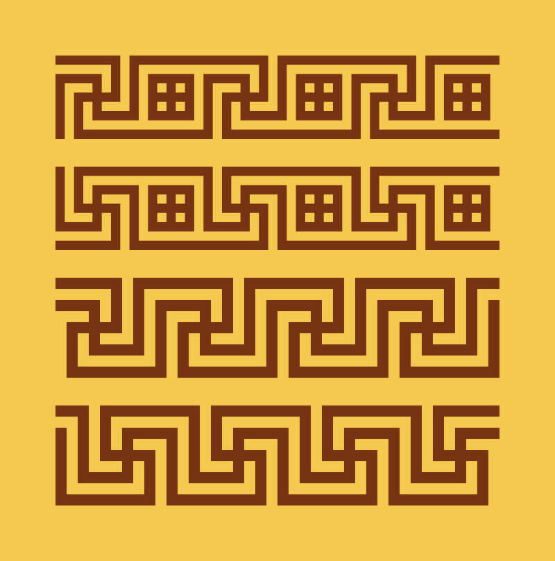 黄色背景下棕色几何镂空纹理背景