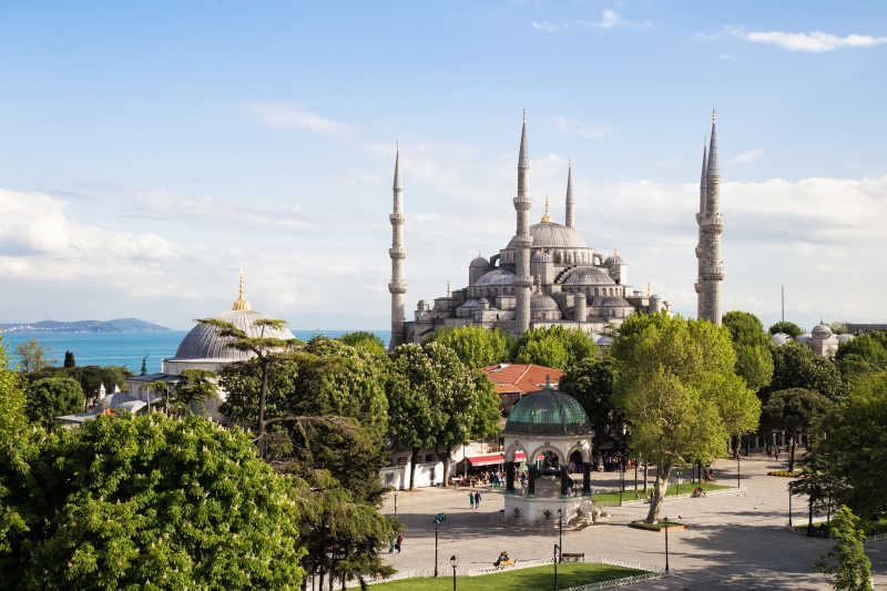美丽的土耳其伊布尔蓝色清真寺