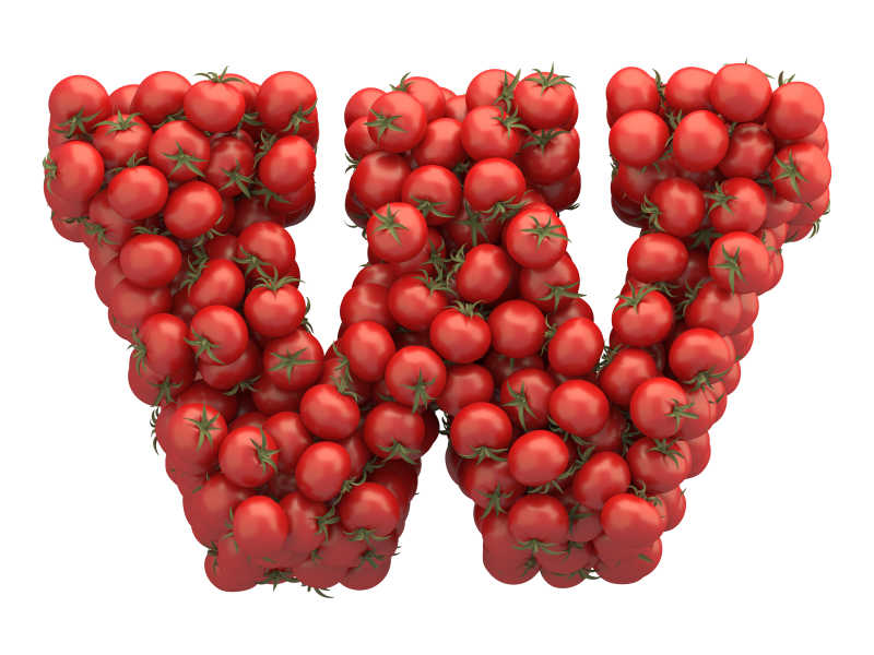 西红柿组成的W字母