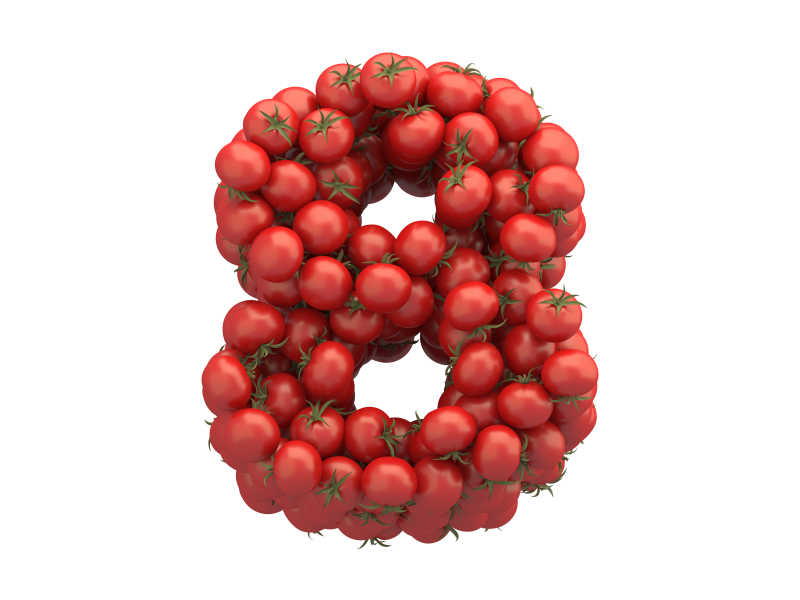 西红柿组成的数字8