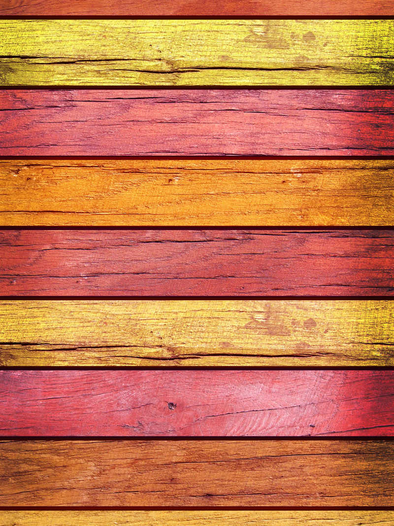 排列整齐的各种颜色的木纹理