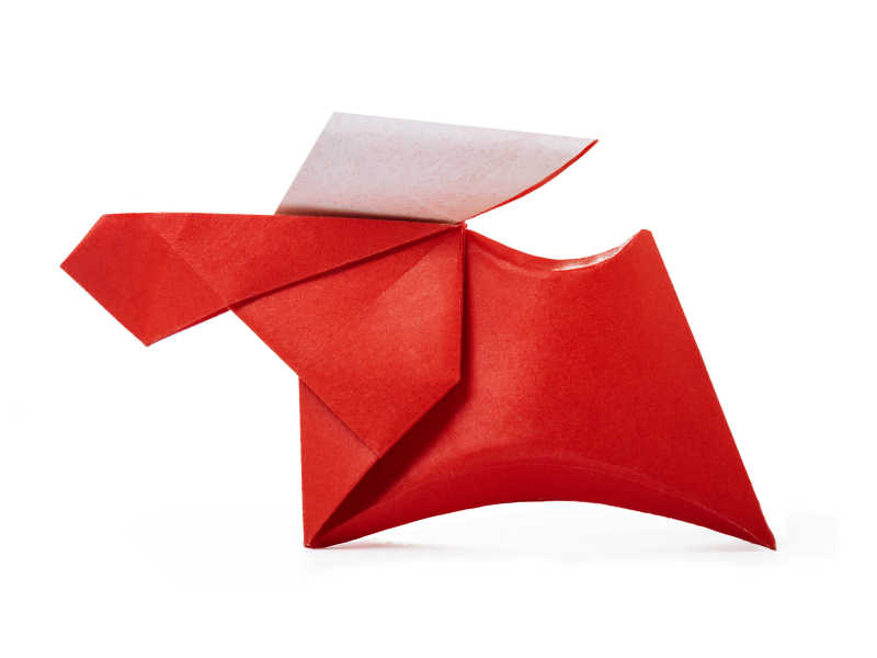 红色小马折纸