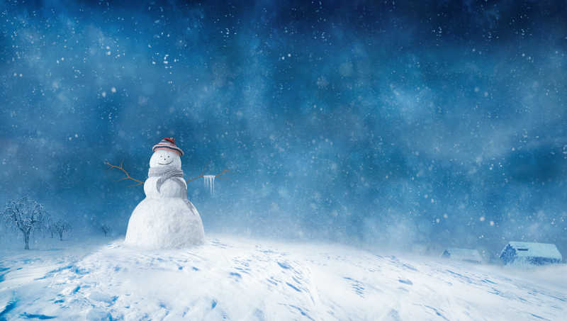圣诞节里的雪人背景