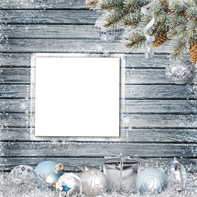 圣诞节背景的灰色相框
