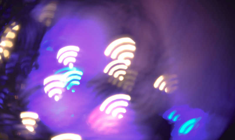 发光的WiFi标志抽象概念
