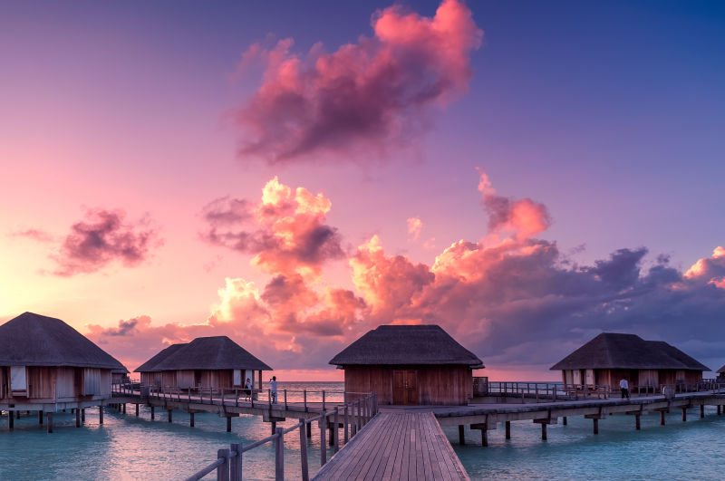 日落时的马尔代夫景色