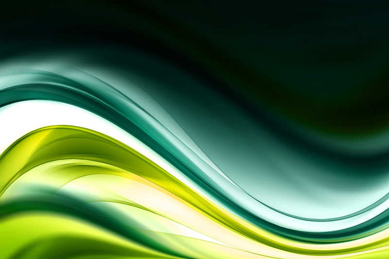 抽象优美的运动波形绿色背景