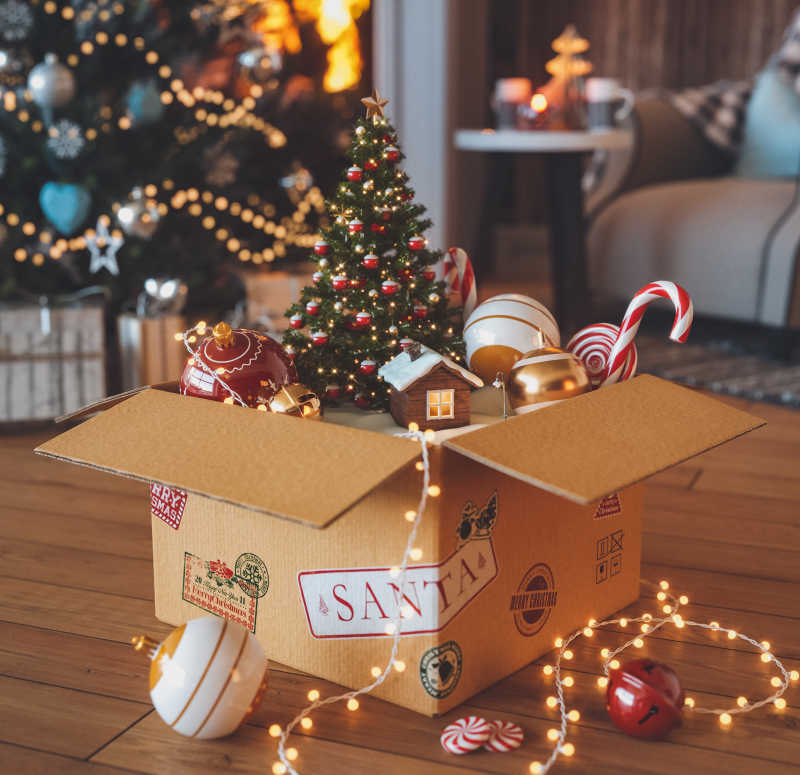 圣诞节室内礼盒